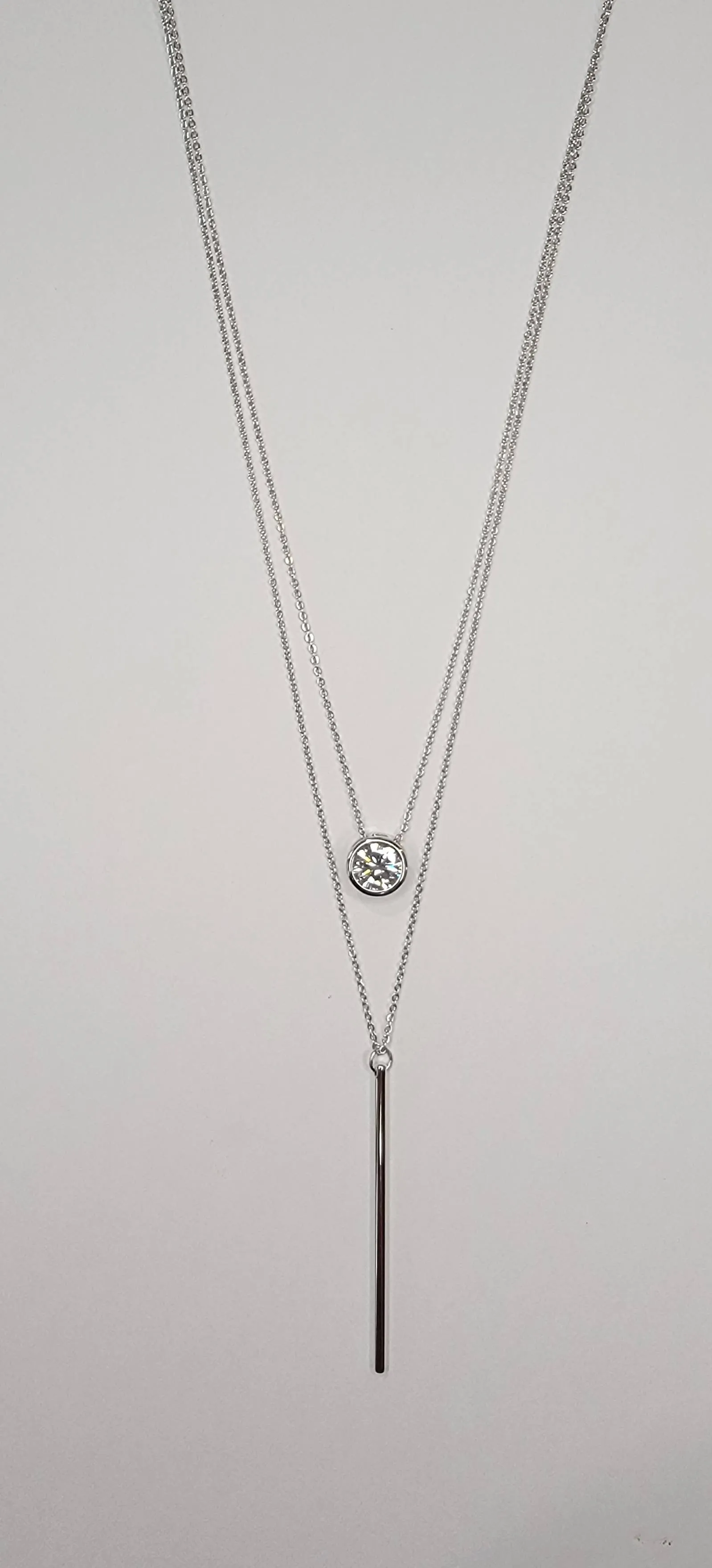 Double Chain Necklace in Silver