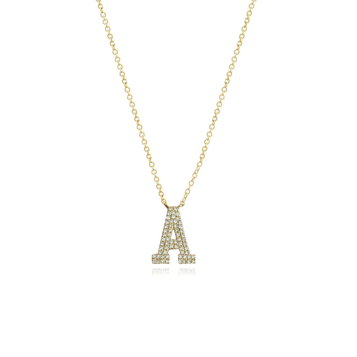 Double Row Pave Initial Necklace