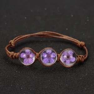 Dried Flowers Beads Bracelets