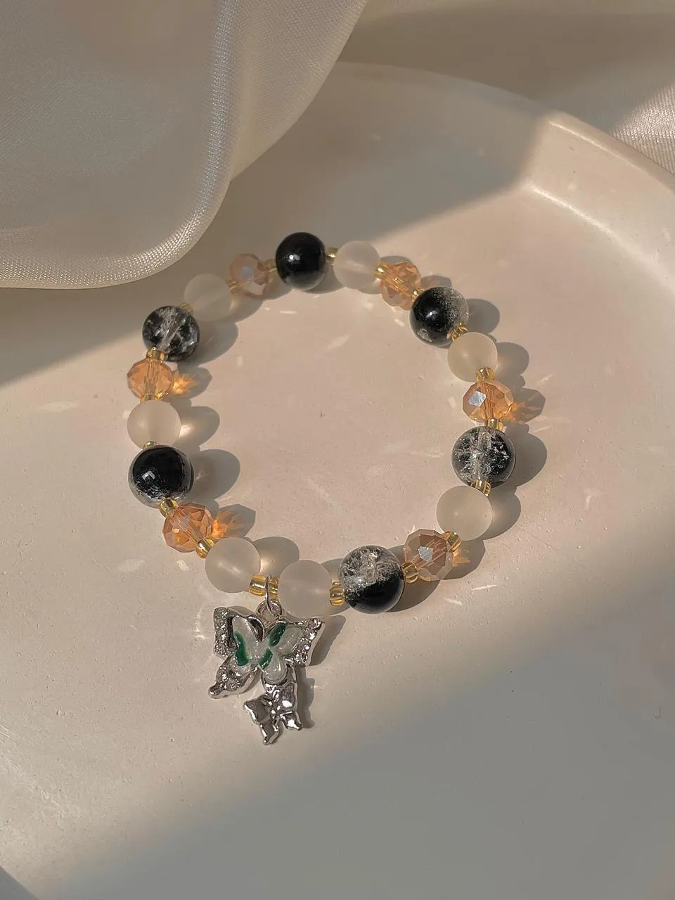 Dual Butterfly Bracelet- black