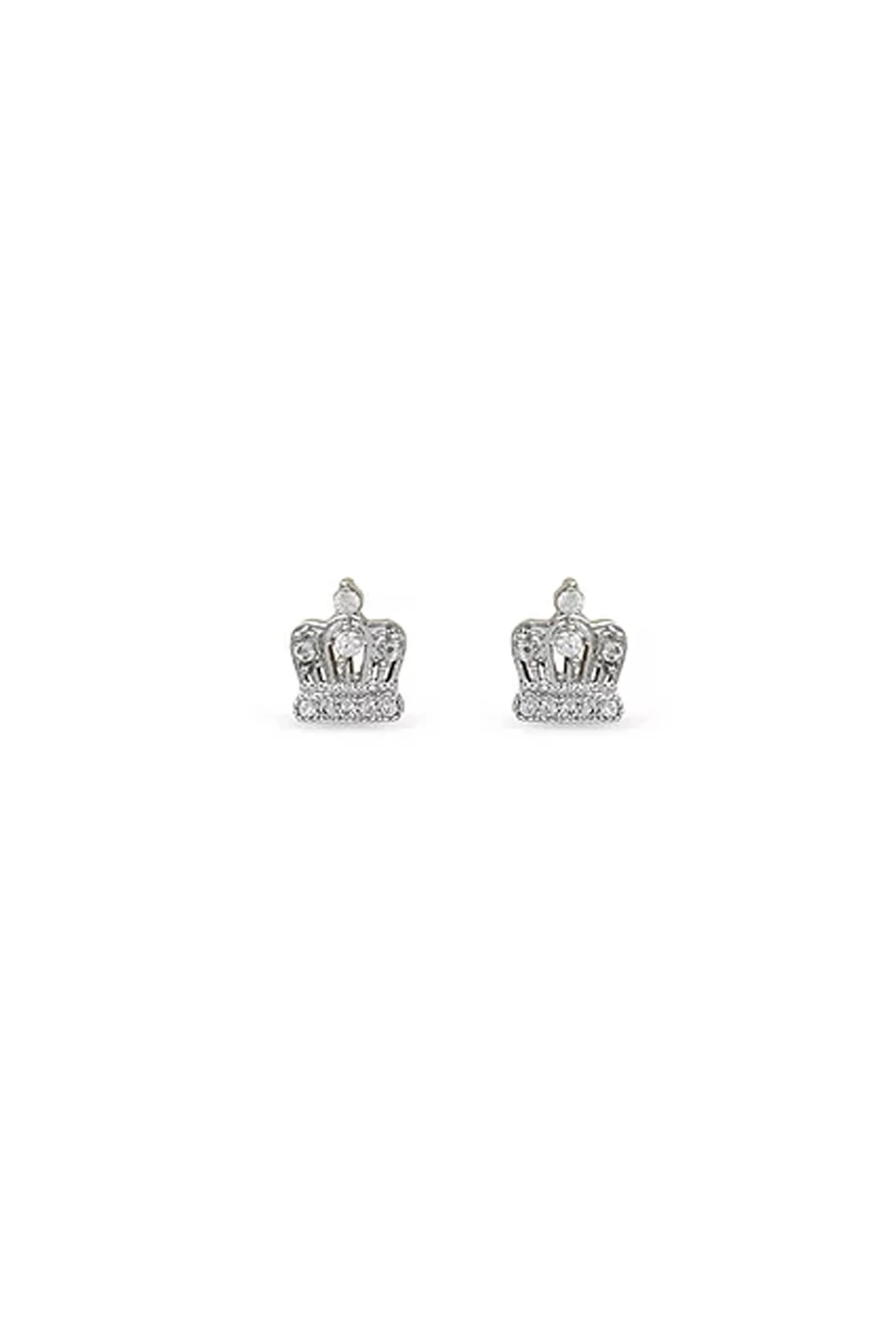 EarSense CH240 Slv Crys Crown Stud