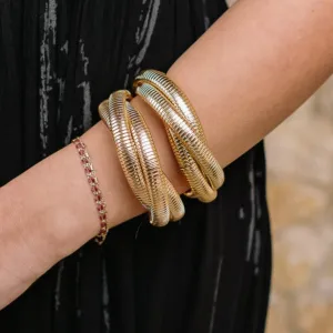Eleanor Intertwined Metal Textured Bracelet Set