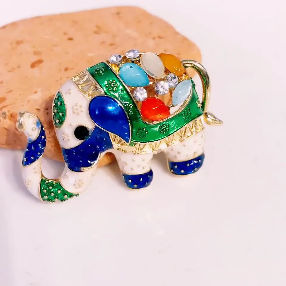 Elephant Rhinestone Brooch PA3552