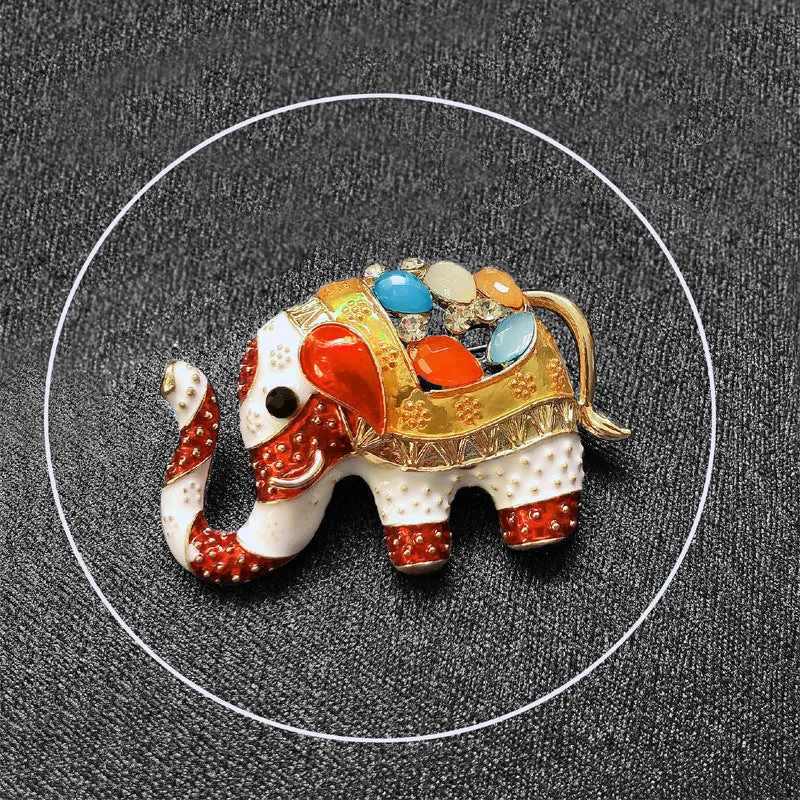 Elephant Rhinestone Brooch PA3552