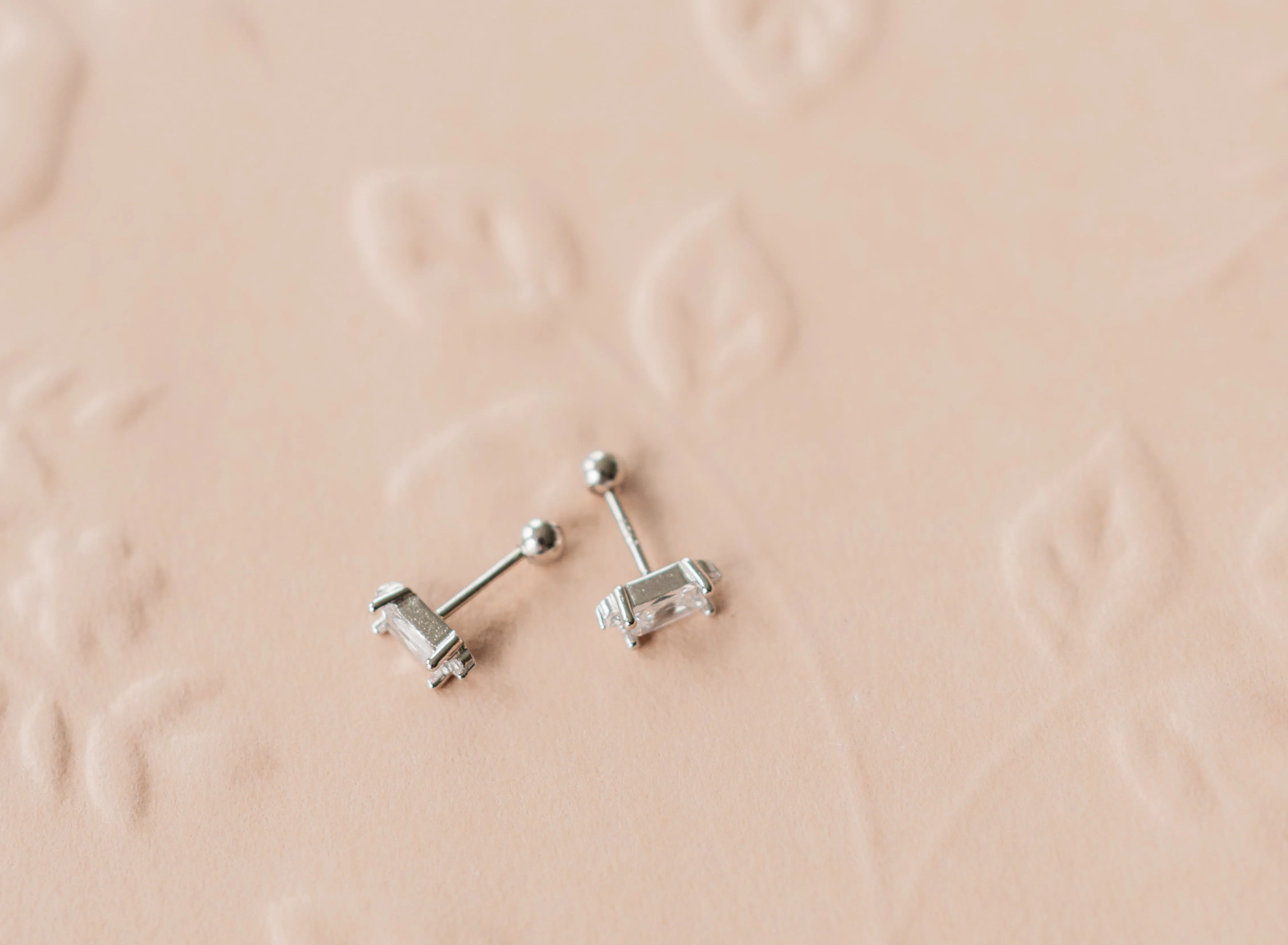Embellished Baguette Stud