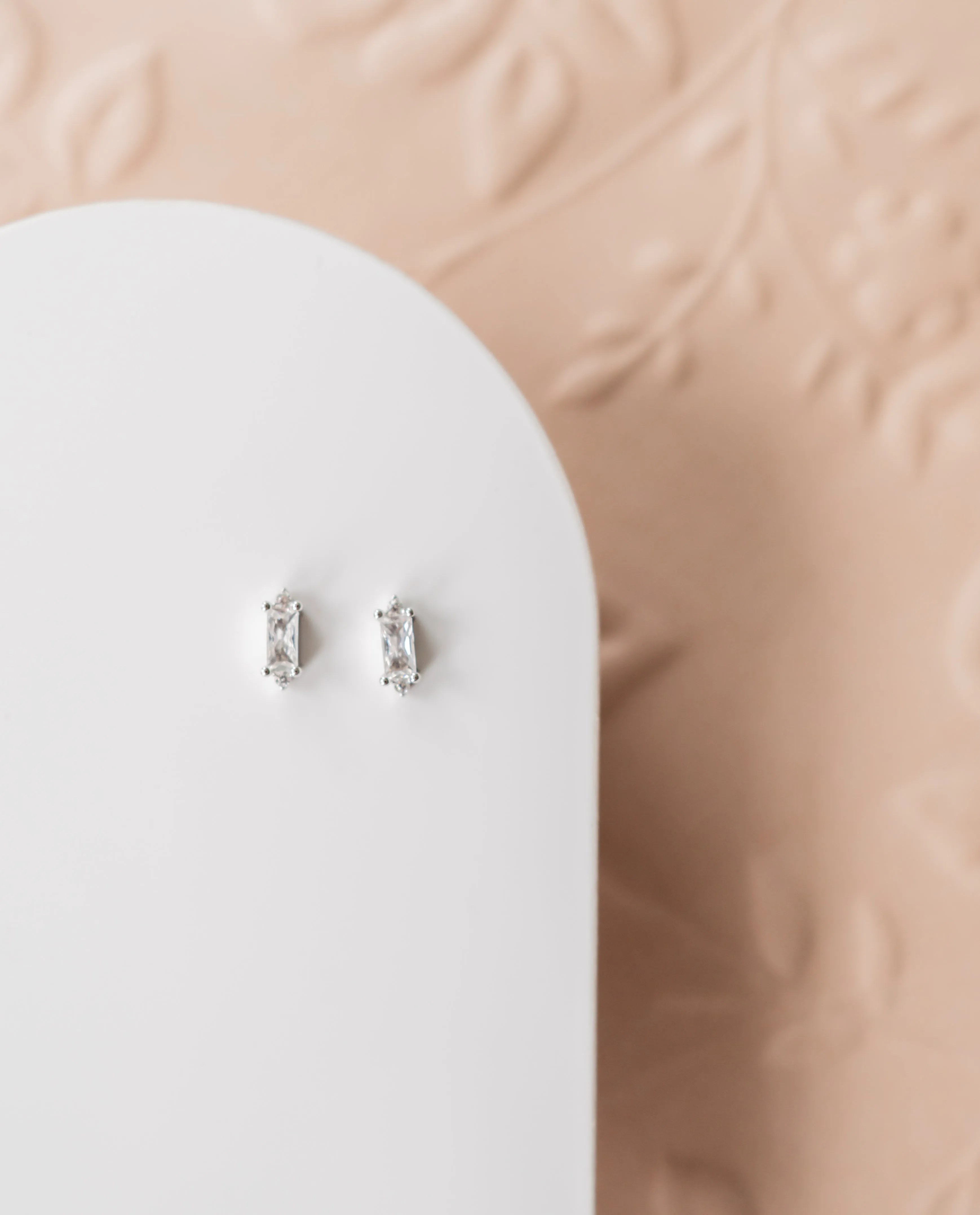 Embellished Baguette Stud
