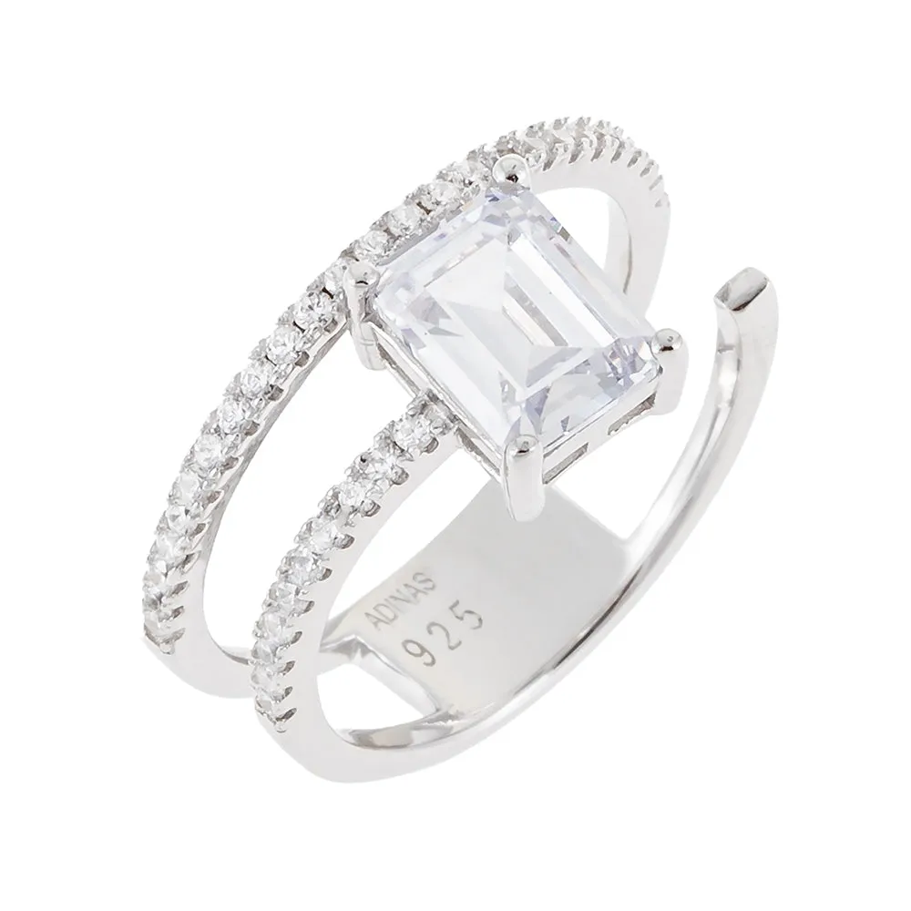 Emerald Stone Wrap Pavé Ring