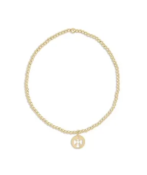 ENewton Classic Gold 2mm Bead Bracelet Guardian Angel Charm