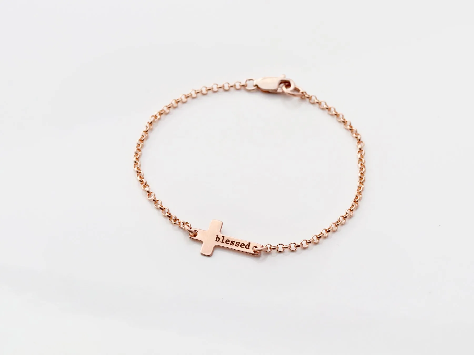 Engraved Cross Bracelet