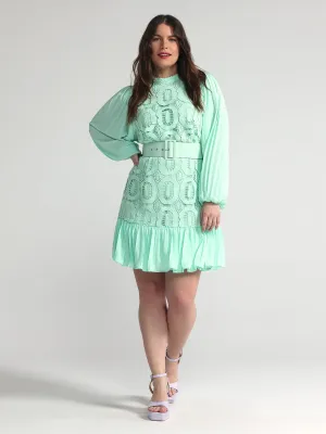 Fashion To Figure - Lisbeth Crochet Lace Belted Dress