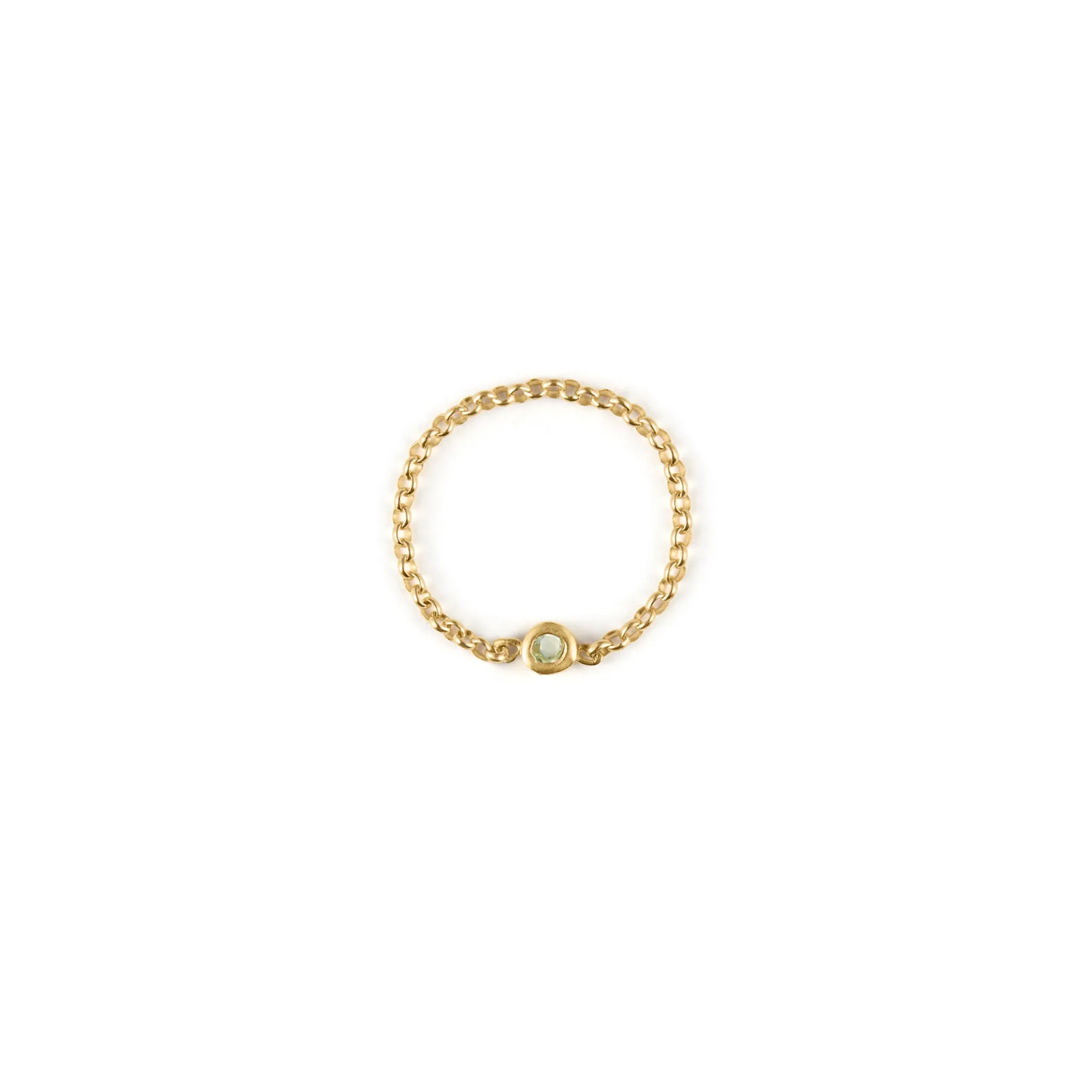 February Amethyst Birthstone Chain Link Ring