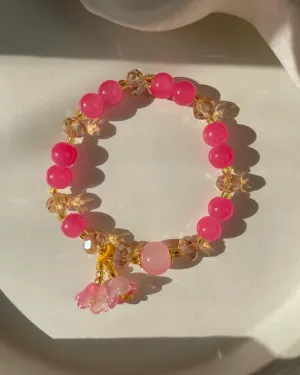 Floral Dropping Bracelet- peachy red