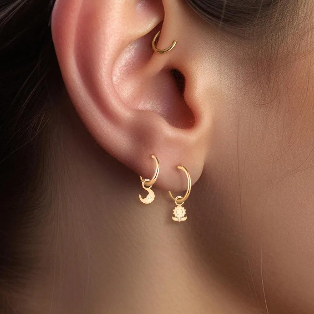 Floral Huggie Hoops