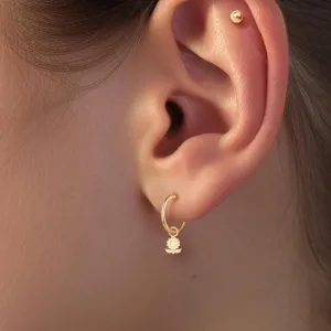 Floral Huggie Hoops