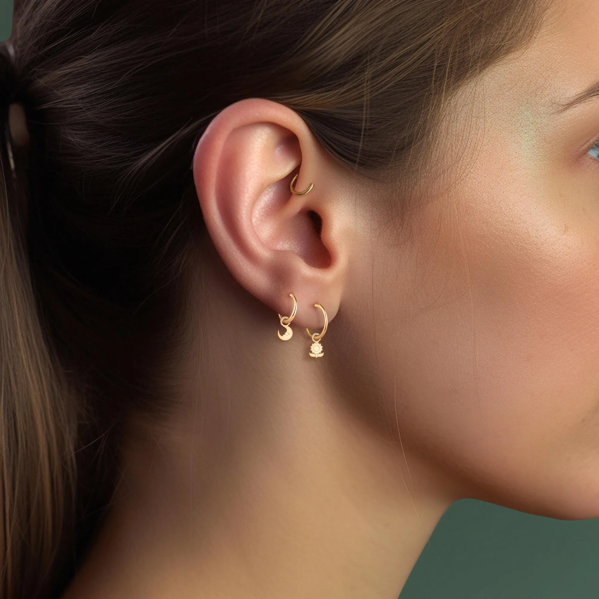 Floral Huggie Hoops