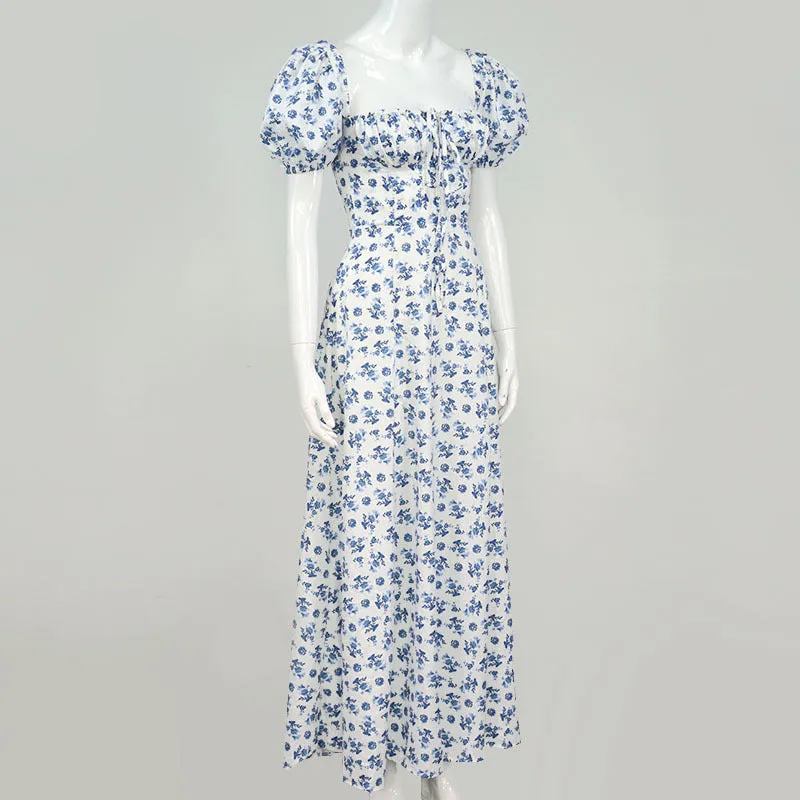FLORAL MIDI DRESS IN BLUE