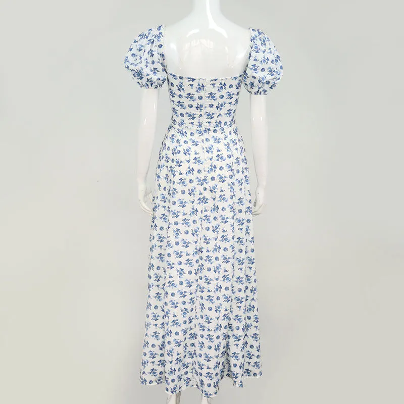FLORAL MIDI DRESS IN BLUE