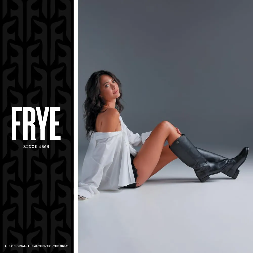 Frye Melissa Button 2 Equestrian-Inspired Tall Boots for Women Made from Hard-Wearing Vintage Leather with Antique Silver Hardware and Leather Outsole – 15 ½” Shaft Height, Black, 8.5