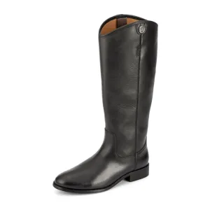 Frye Melissa Button 2 Equestrian-Inspired Tall Boots for Women Made from Hard-Wearing Vintage Leather with Antique Silver Hardware and Leather Outsole – 15 ½” Shaft Height, Black, 8.5