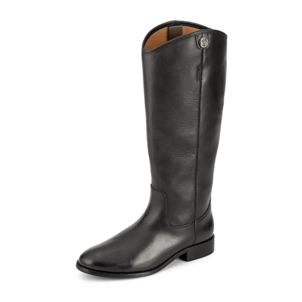 Frye Melissa Button 2 Equestrian-Inspired Tall Boots for Women Made from Hard-Wearing Vintage Leather with Antique Silver Hardware and Leather Outsole – 15 ½” Shaft Height, Black, 8.5
