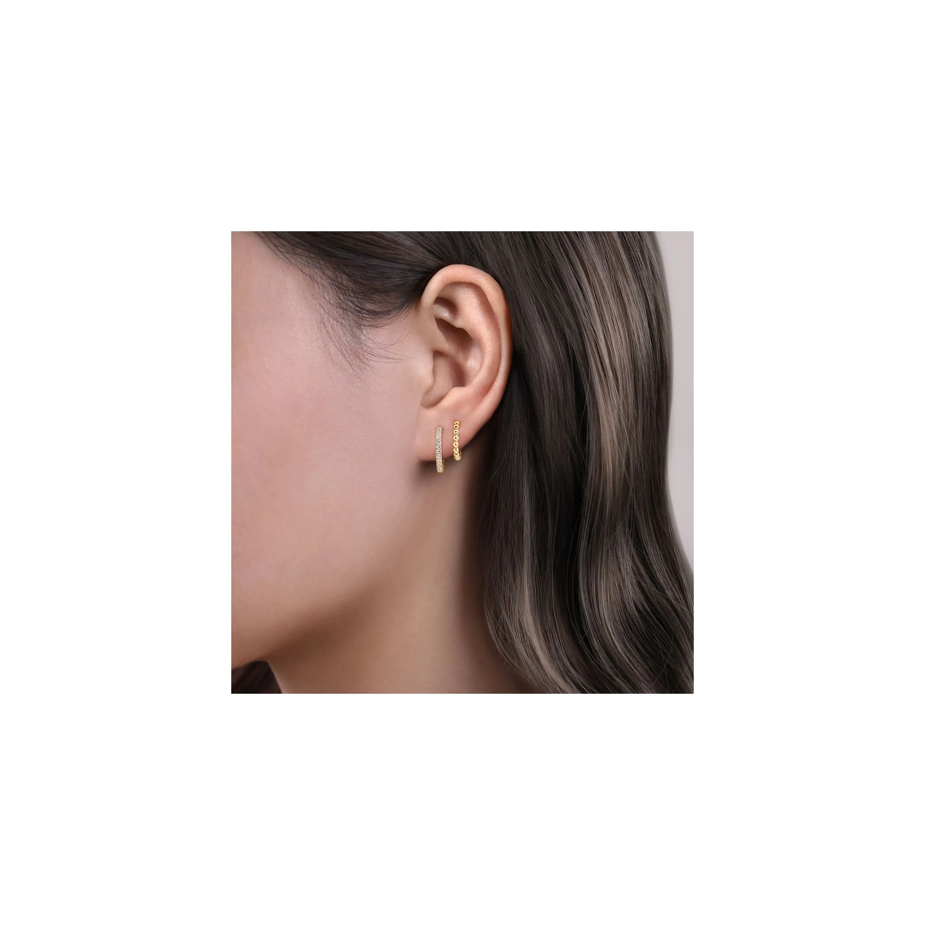 Gabriel & Co 'Bujukan' Double Huggie Diamond Earrings