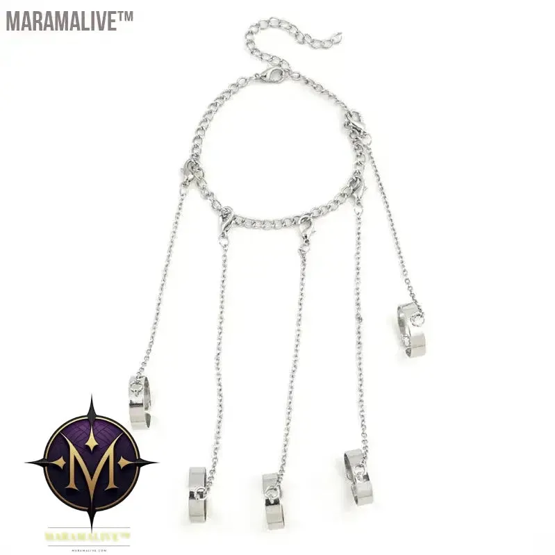 Geometric Silver Color Wrist Bracelet for Men Women Punk Ring Chain Charm Set Fashion Couple  Jewelry Gifts Pulsera Mujer