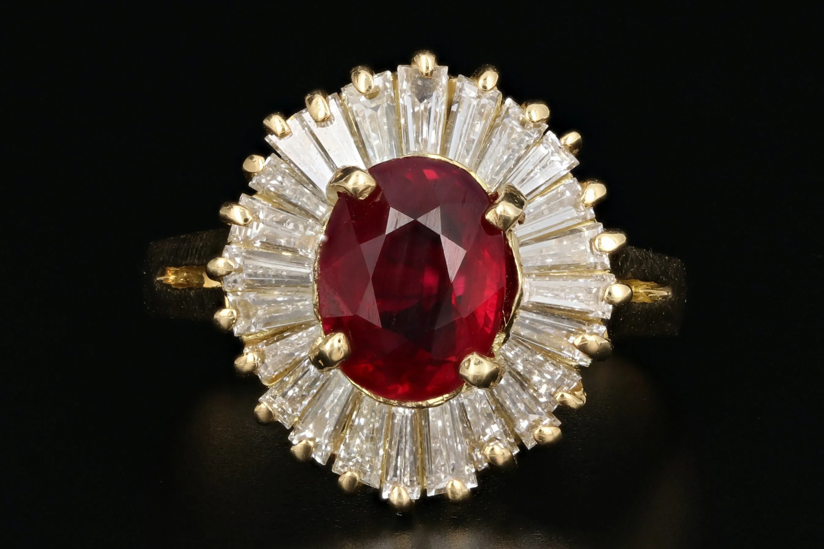 GIA Pigeons Blood Burma 1.43 Carat Ruby & Diamond Ring