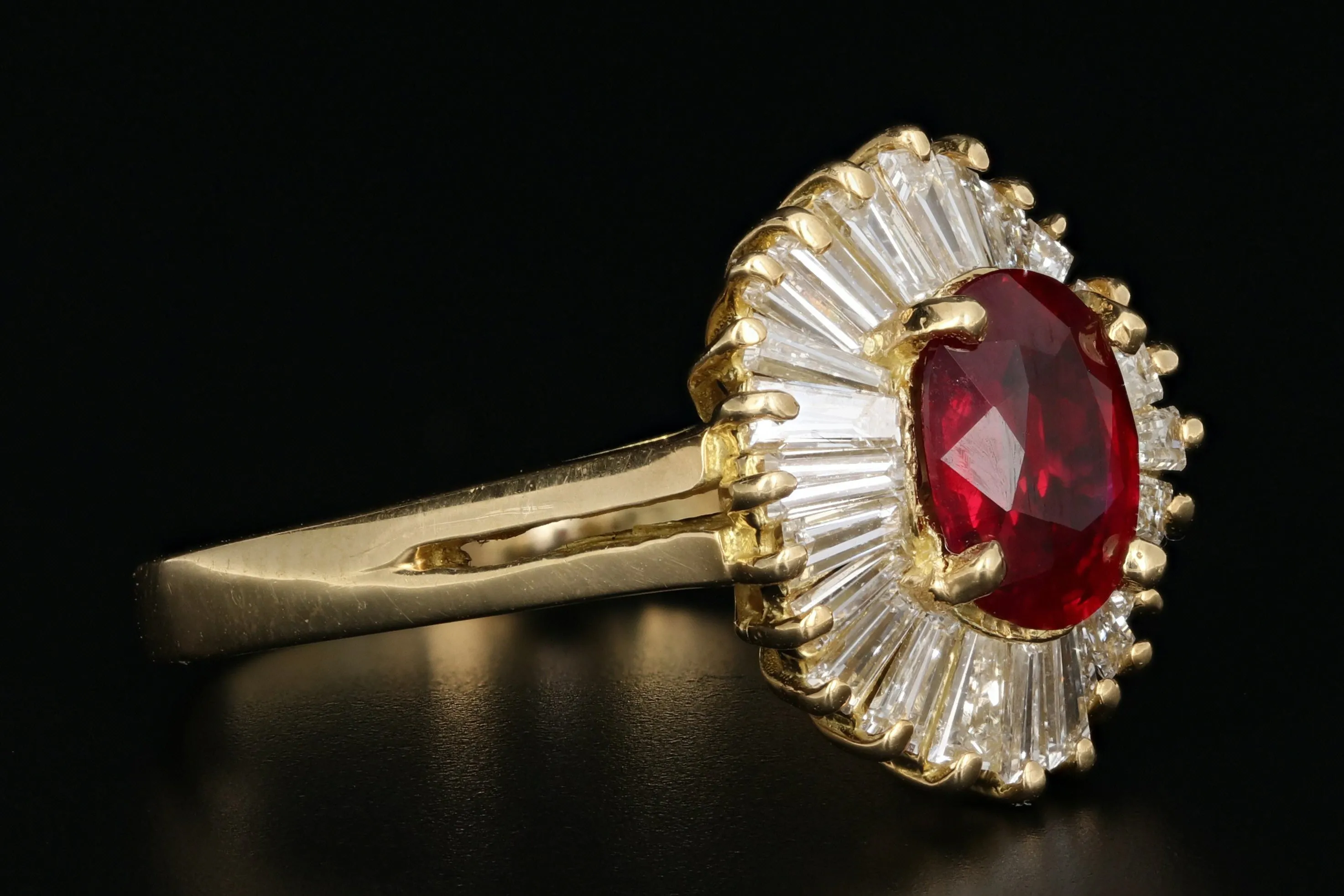 GIA Pigeons Blood Burma 1.43 Carat Ruby & Diamond Ring