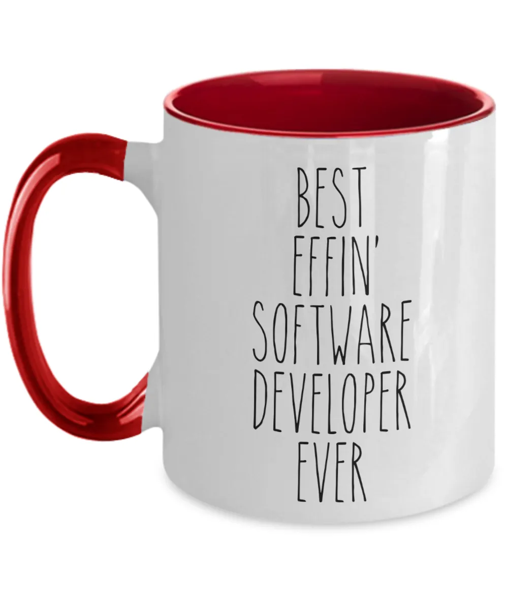 Gift For Software Developer Best Effin' Software Developer Ever Mug Two-Tone Coffee Cup Funny Coworker Gifts