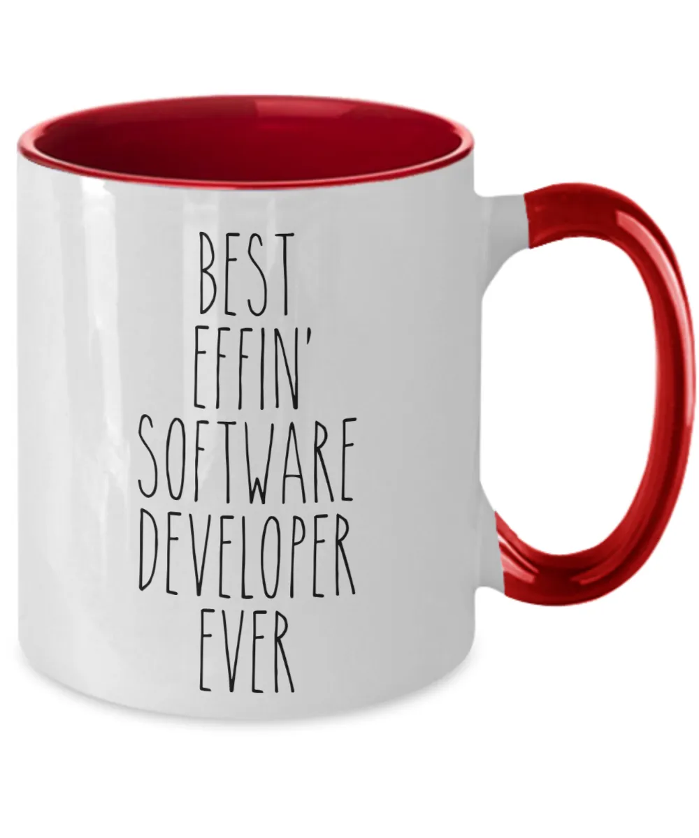 Gift For Software Developer Best Effin' Software Developer Ever Mug Two-Tone Coffee Cup Funny Coworker Gifts