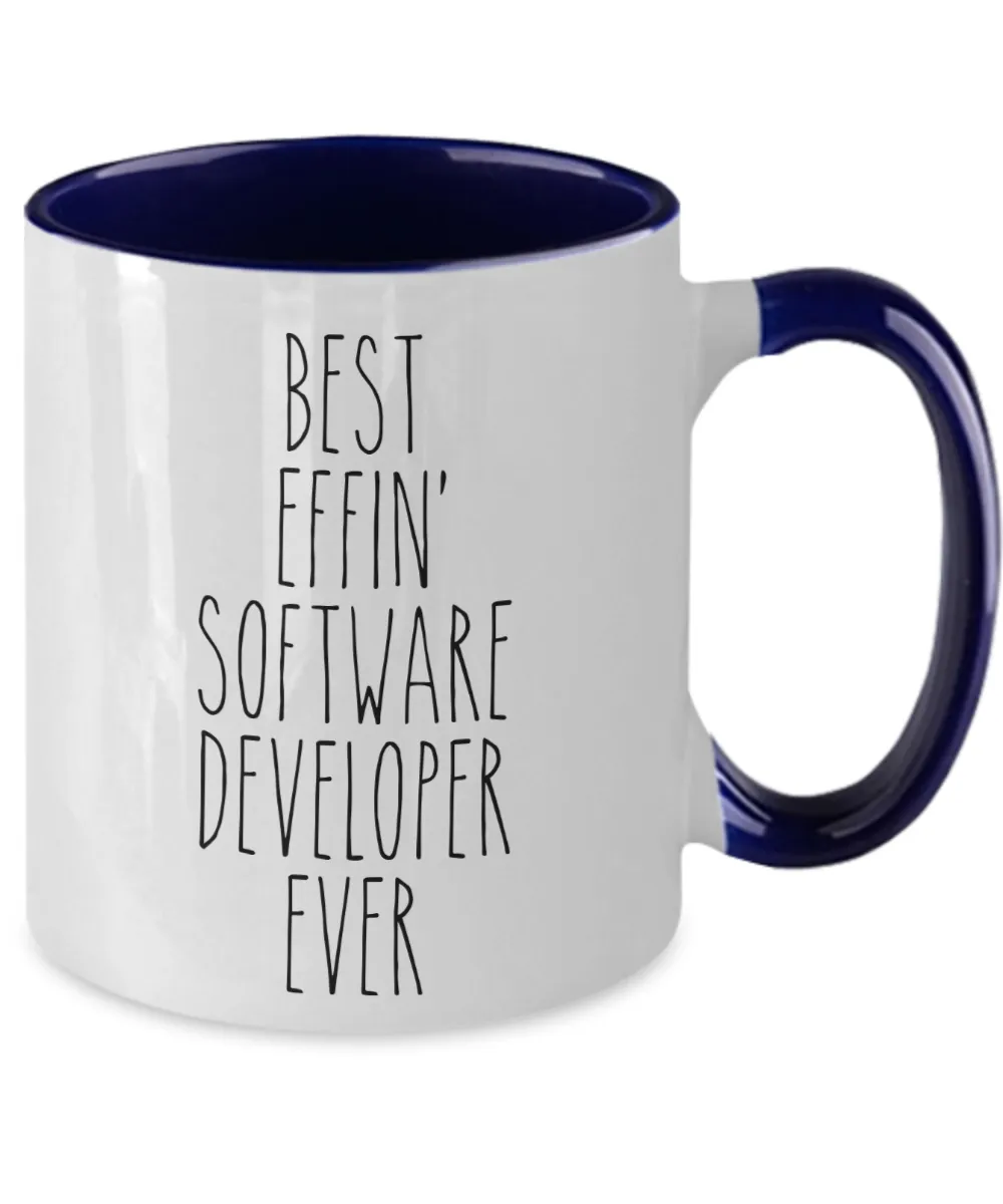 Gift For Software Developer Best Effin' Software Developer Ever Mug Two-Tone Coffee Cup Funny Coworker Gifts