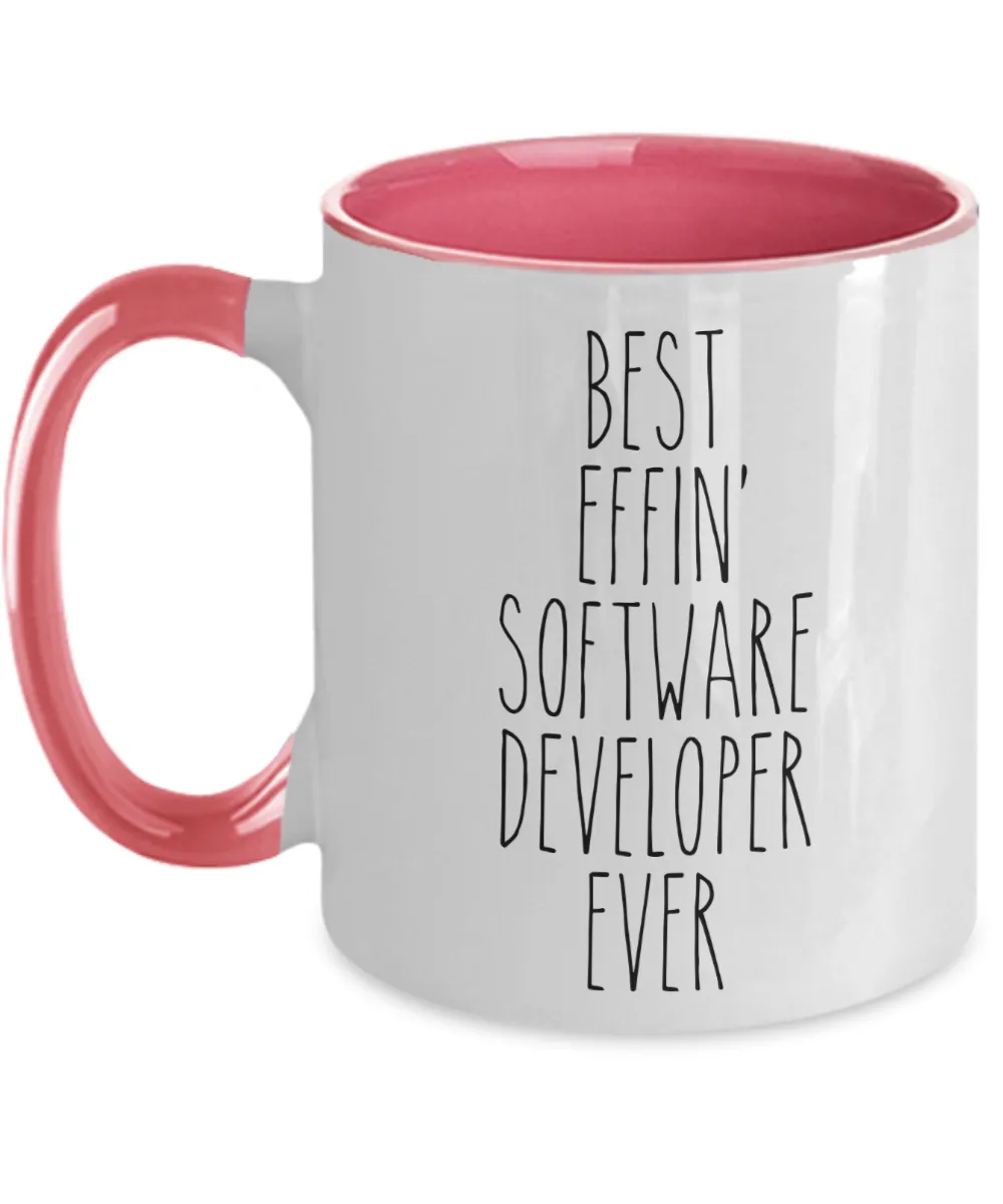 Gift For Software Developer Best Effin' Software Developer Ever Mug Two-Tone Coffee Cup Funny Coworker Gifts