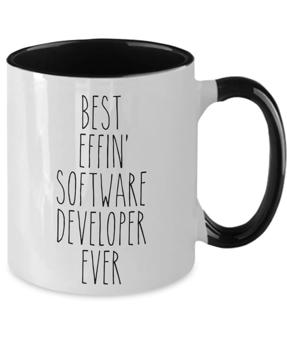 Gift For Software Developer Best Effin' Software Developer Ever Mug Two-Tone Coffee Cup Funny Coworker Gifts