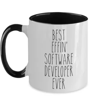 Gift For Software Developer Best Effin' Software Developer Ever Mug Two-Tone Coffee Cup Funny Coworker Gifts