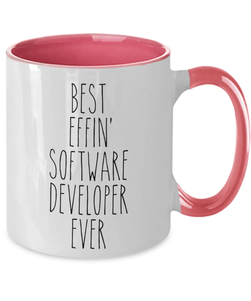 Gift For Software Developer Best Effin' Software Developer Ever Mug Two-Tone Coffee Cup Funny Coworker Gifts