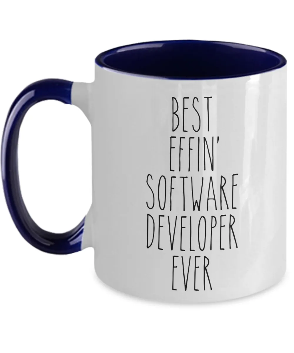 Gift For Software Developer Best Effin' Software Developer Ever Mug Two-Tone Coffee Cup Funny Coworker Gifts