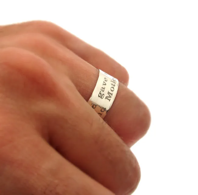 Gifts for Husband - Custom Sterling Silver Ring