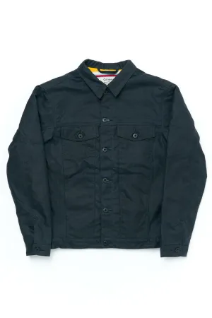 Ginew Wax Rider Coat Black "Facing East" Lining