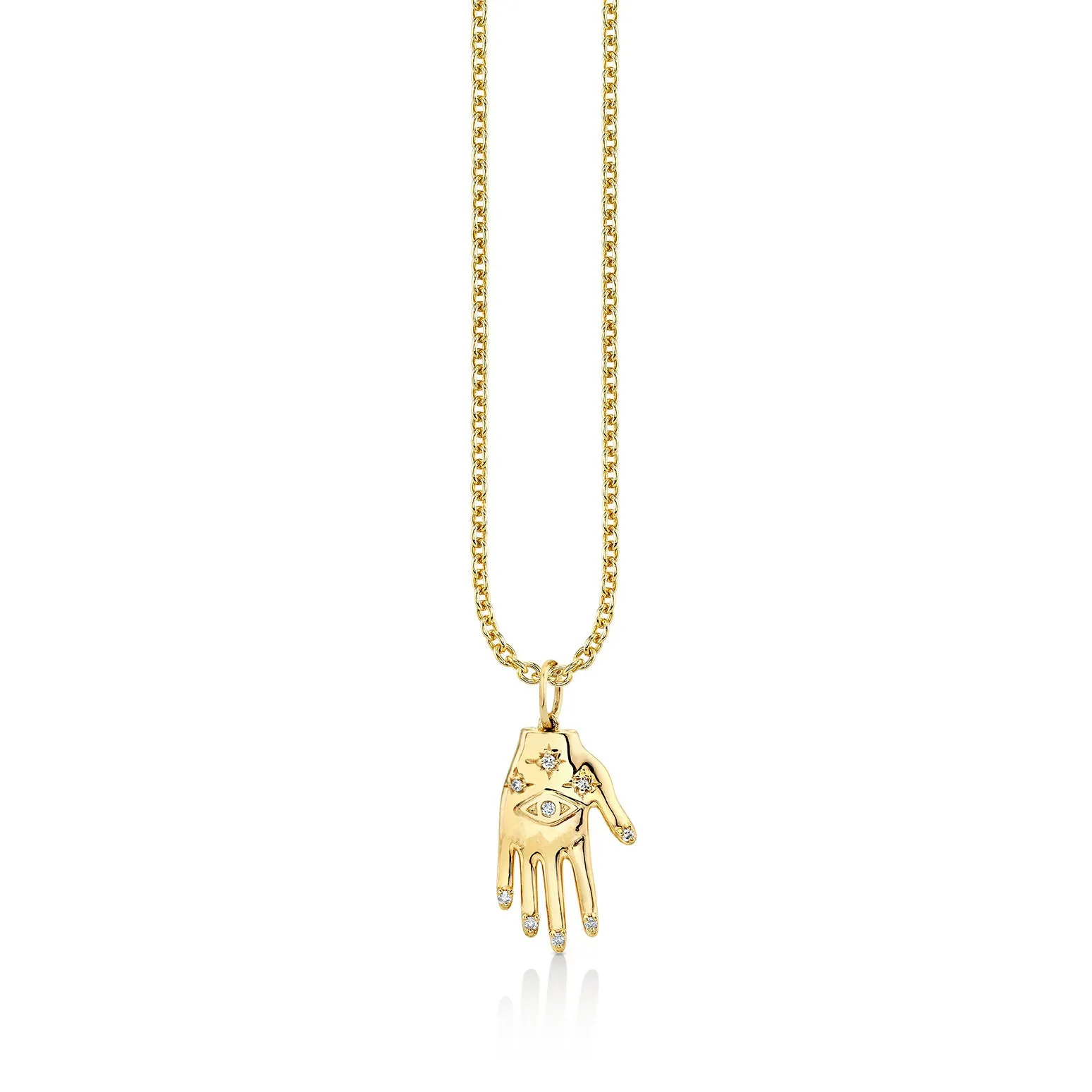 Gold & Diamond Eye Hand Charm
