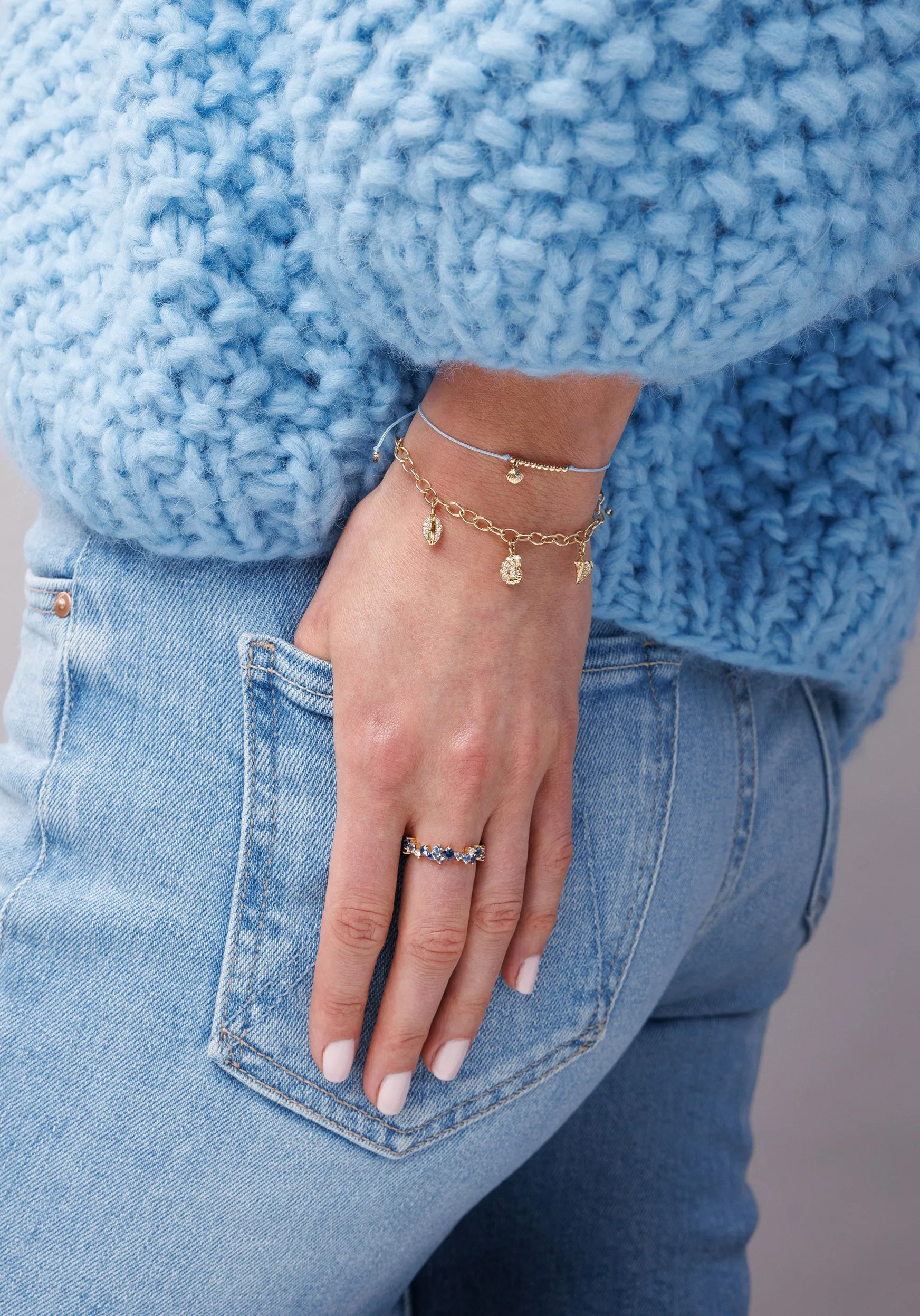 Gold & Sapphire Cocktail Eternity Ring