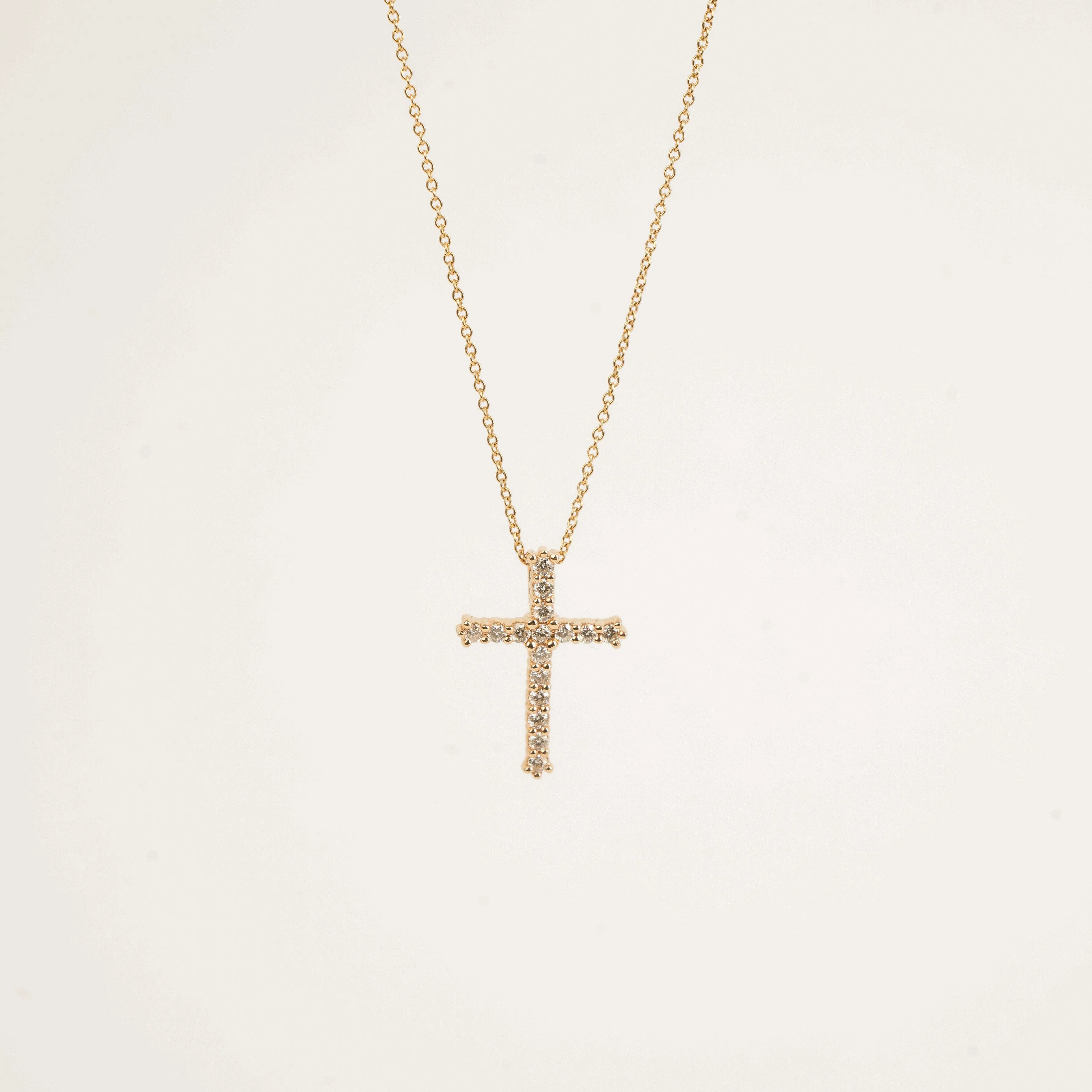 Gold Cross Diamond Pendant Necklace