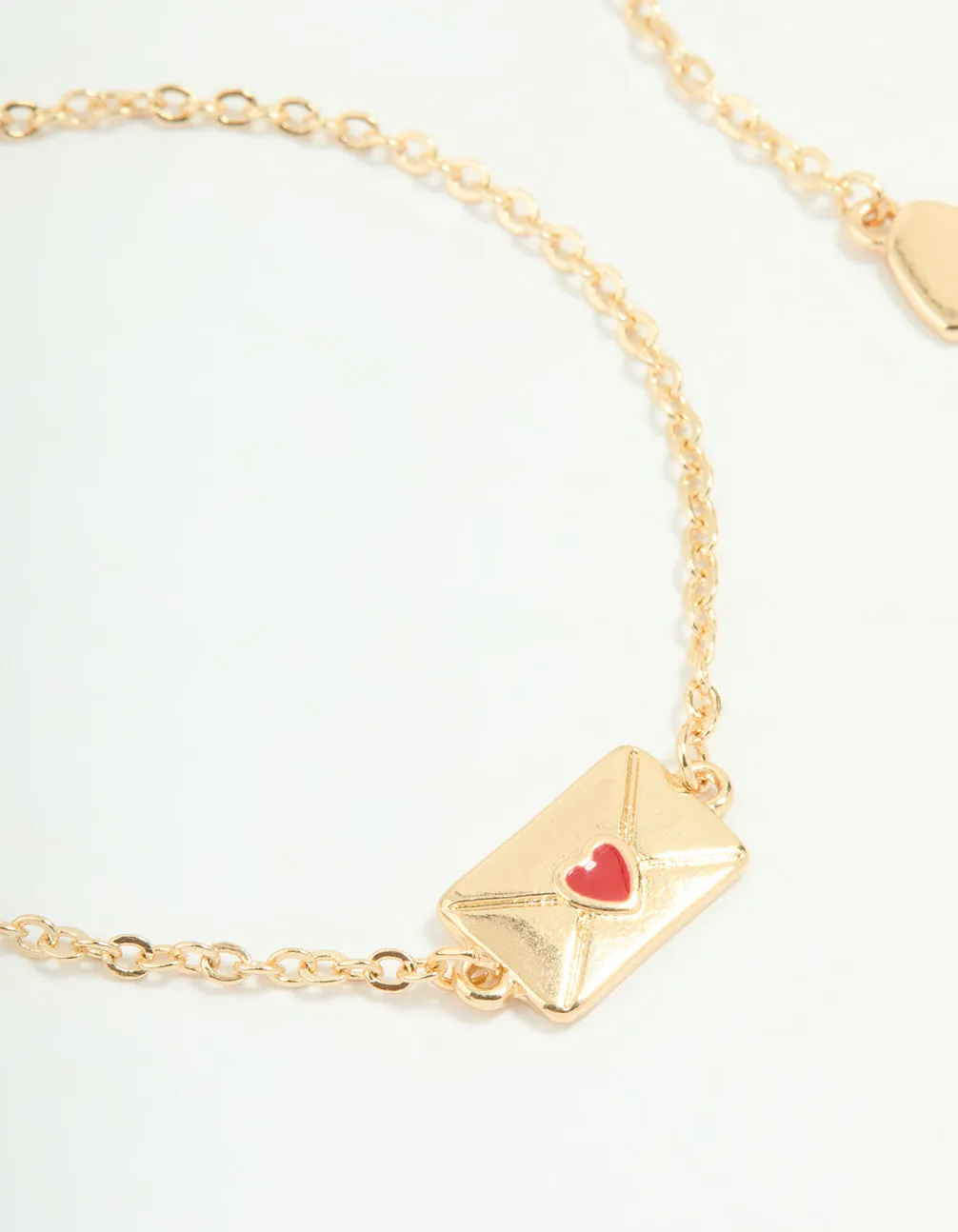 Gold Envelope & Heart Bracelets 2-Pack