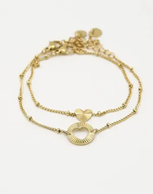 GOLD-PLATED FRIENDSHIP BRACELET SET
