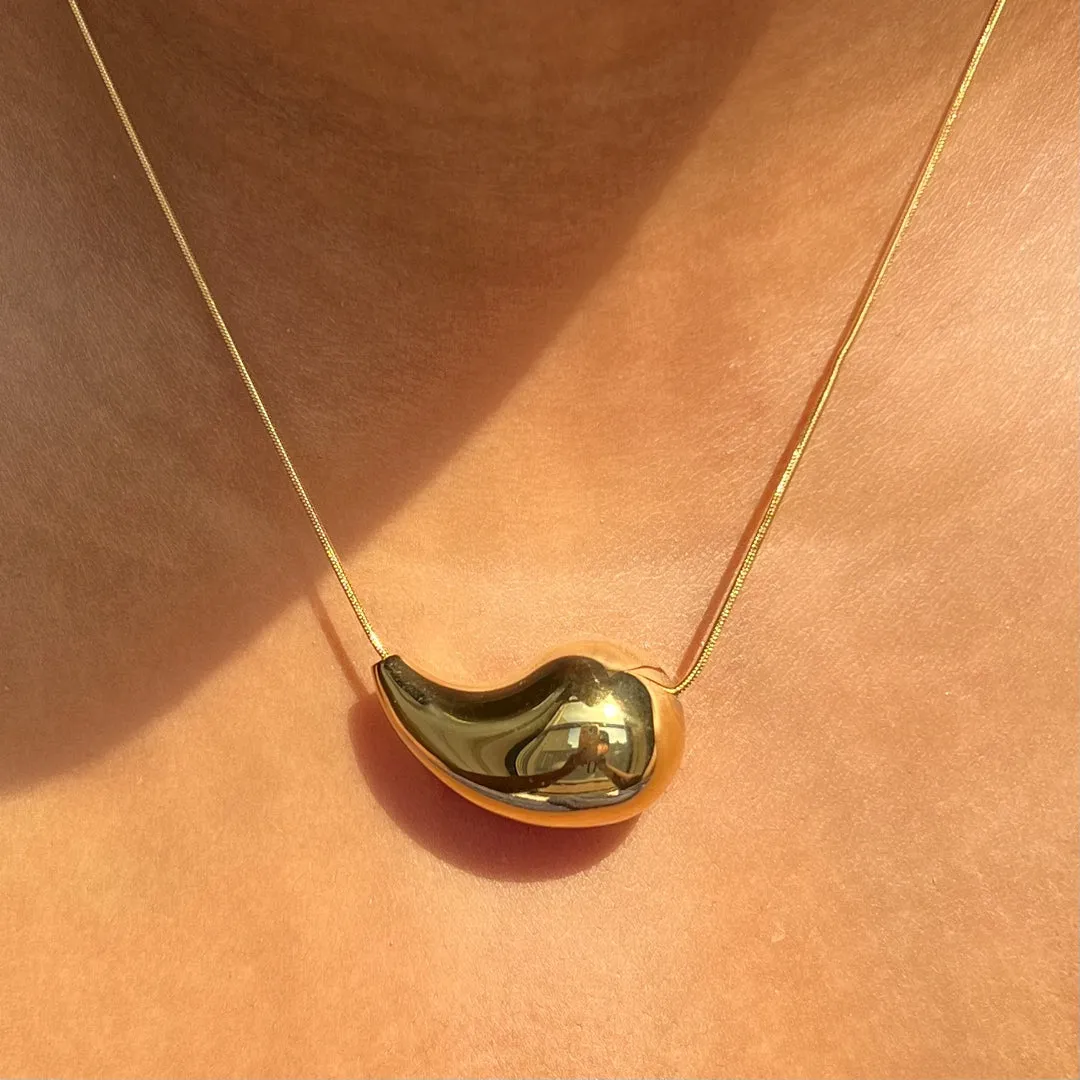Gold Side Drop Necklace