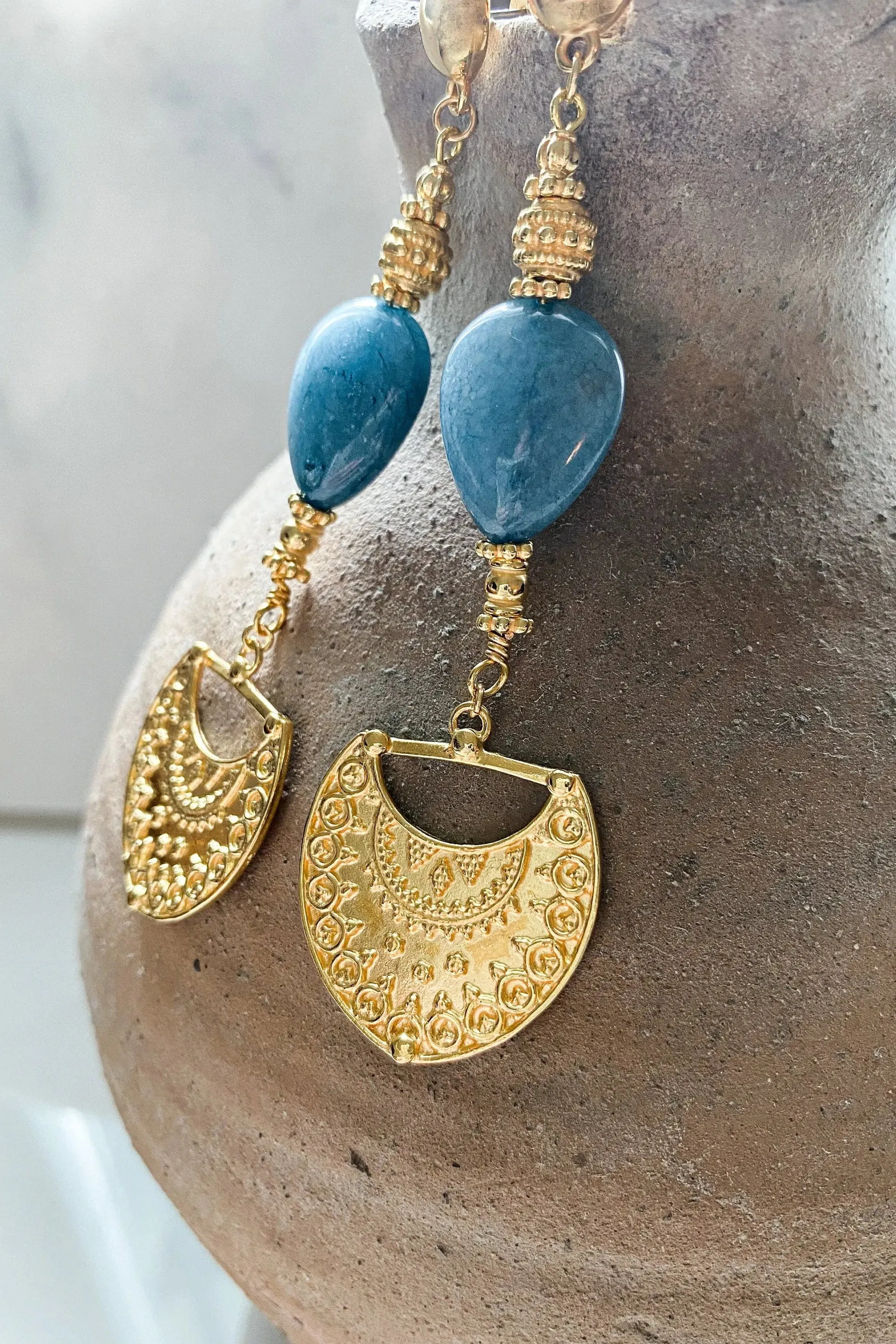 Gold Statement Dangle Earrings