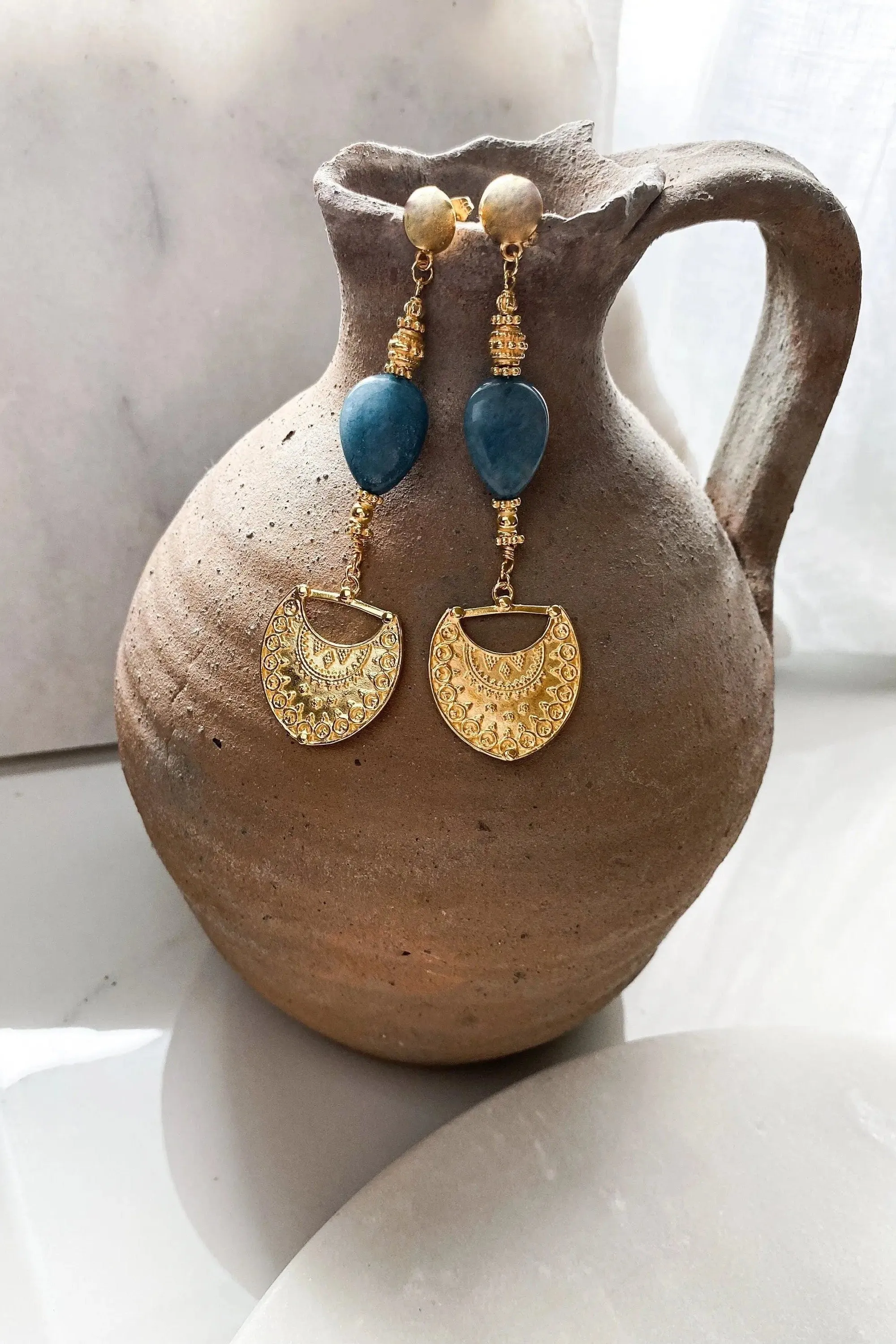 Gold Statement Dangle Earrings