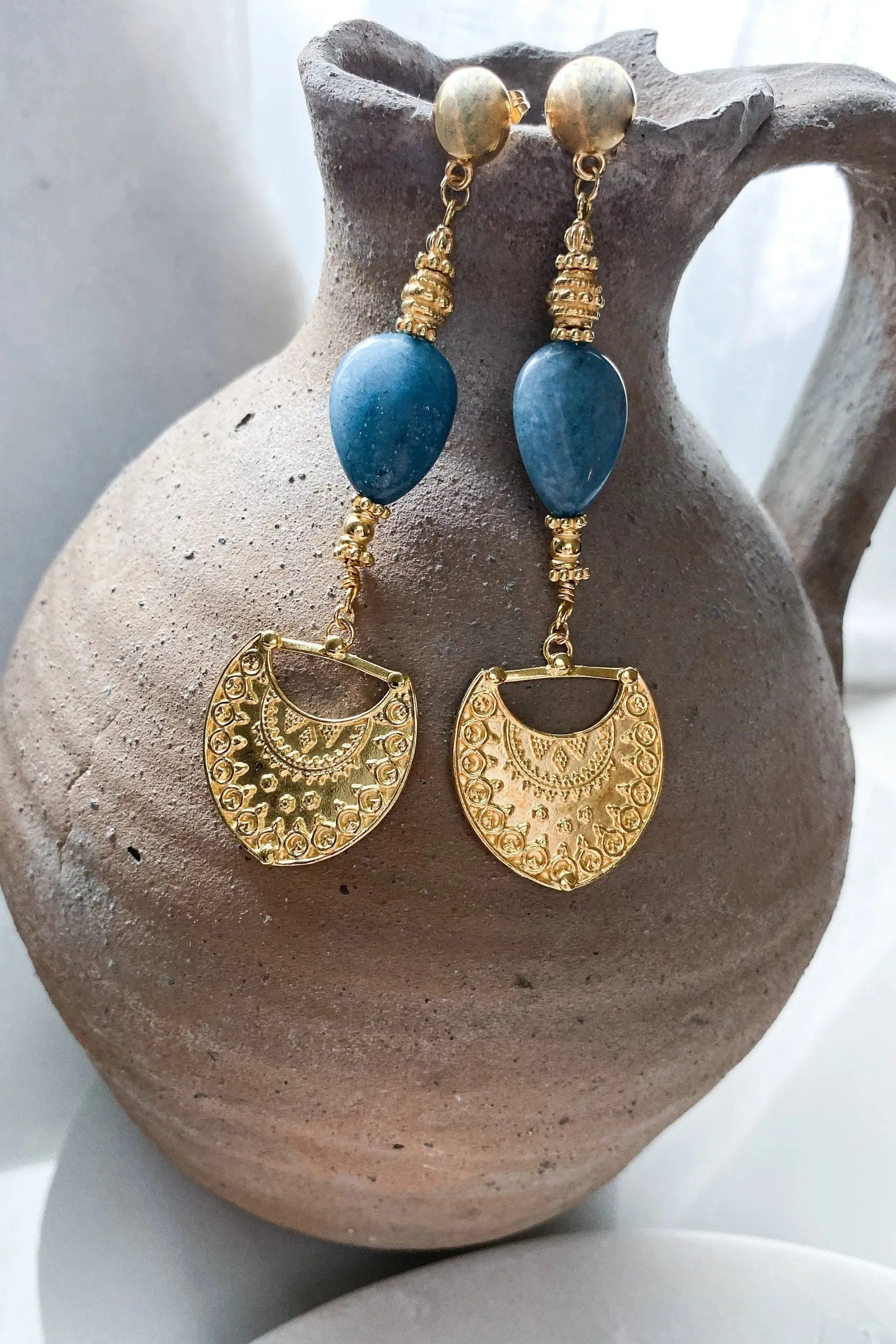 Gold Statement Dangle Earrings