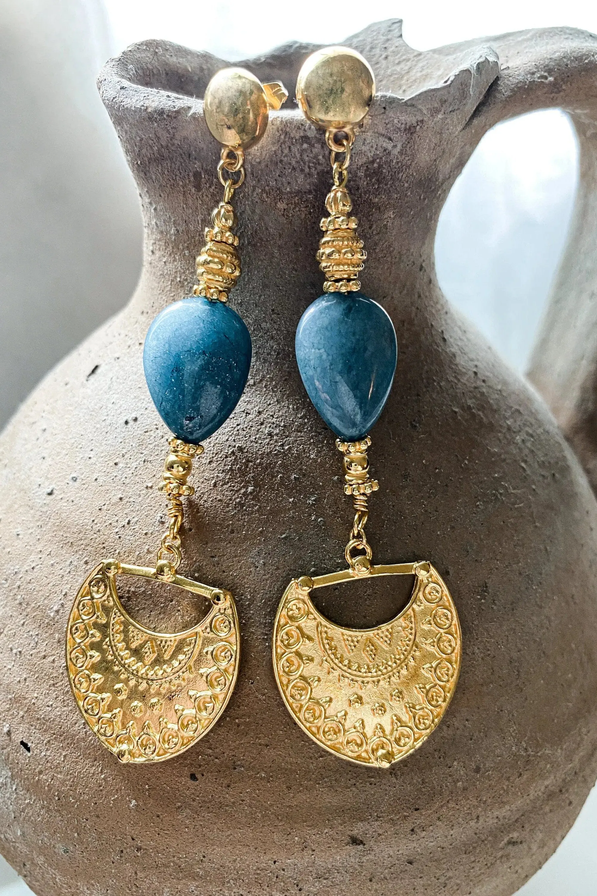 Gold Statement Dangle Earrings
