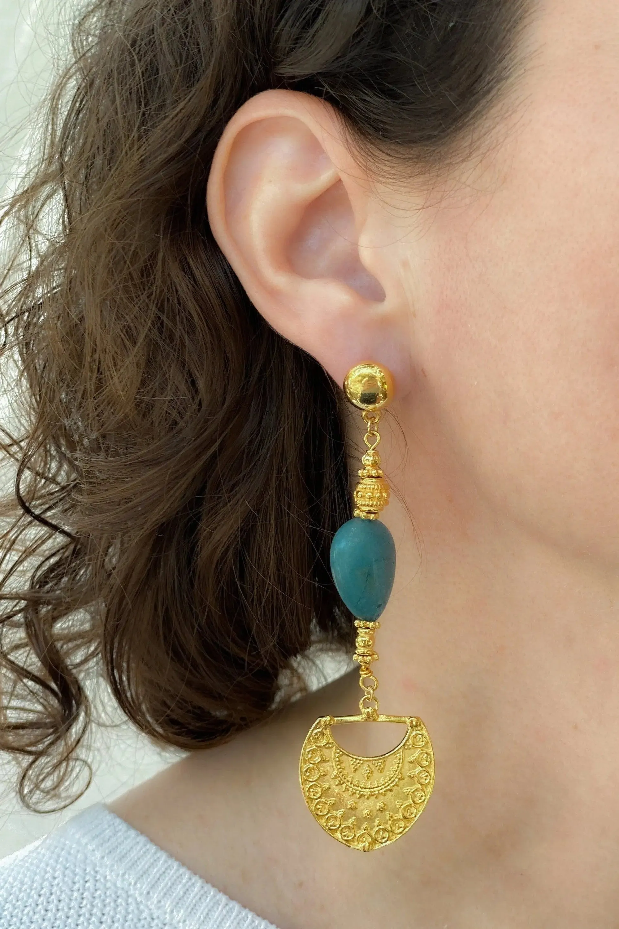 Gold Statement Dangle Earrings