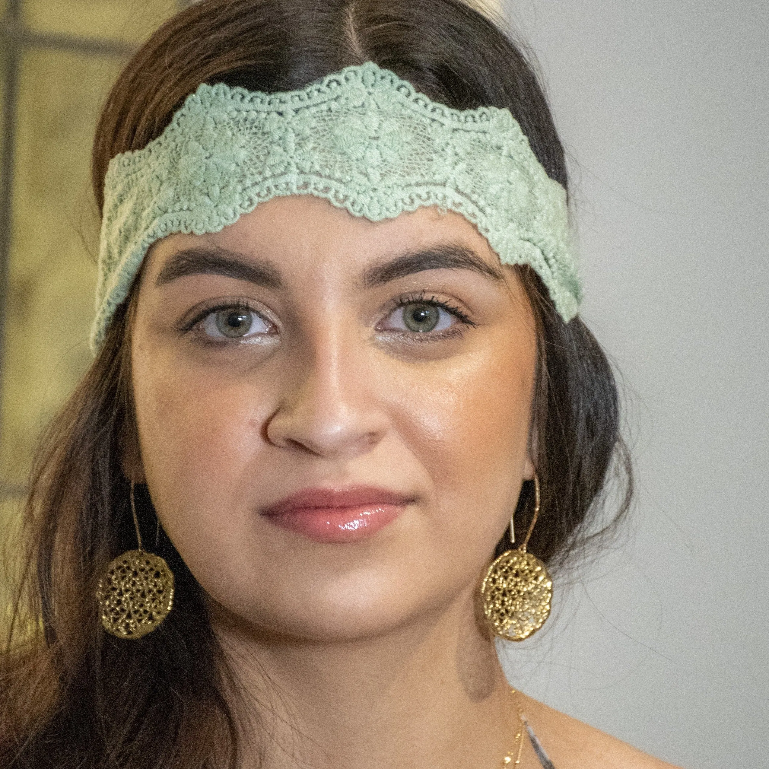 Golden Brass Lace Earrings - Golden Lace.
